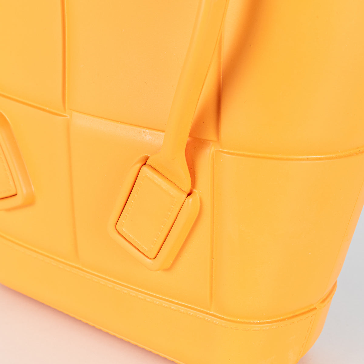 Bottega Veneta Orange Arco Mini Intrecciato Rubber Tote