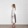 Wyse Silver Faux Leather Skirt