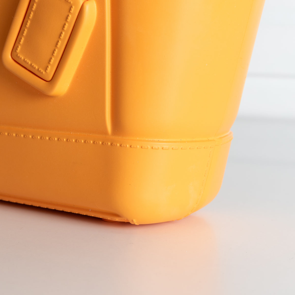 Bottega Veneta Orange Arco Mini Intrecciato Rubber Tote