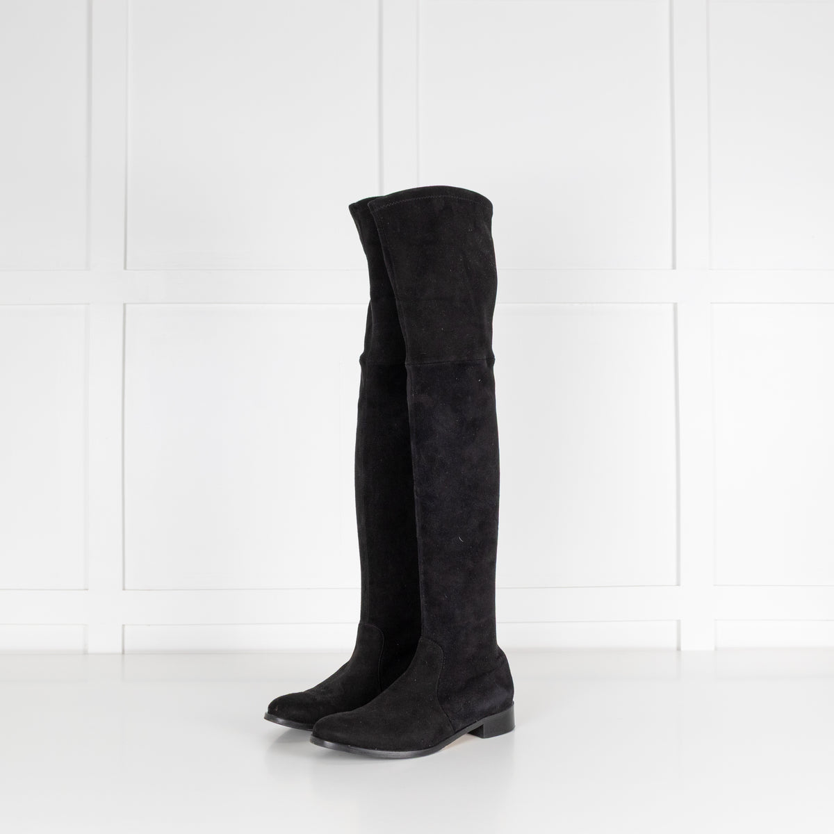 Parallel Paris Black Suede Knee High Boots