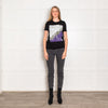 Sandro Black Slogan Sequinned T-Shirt