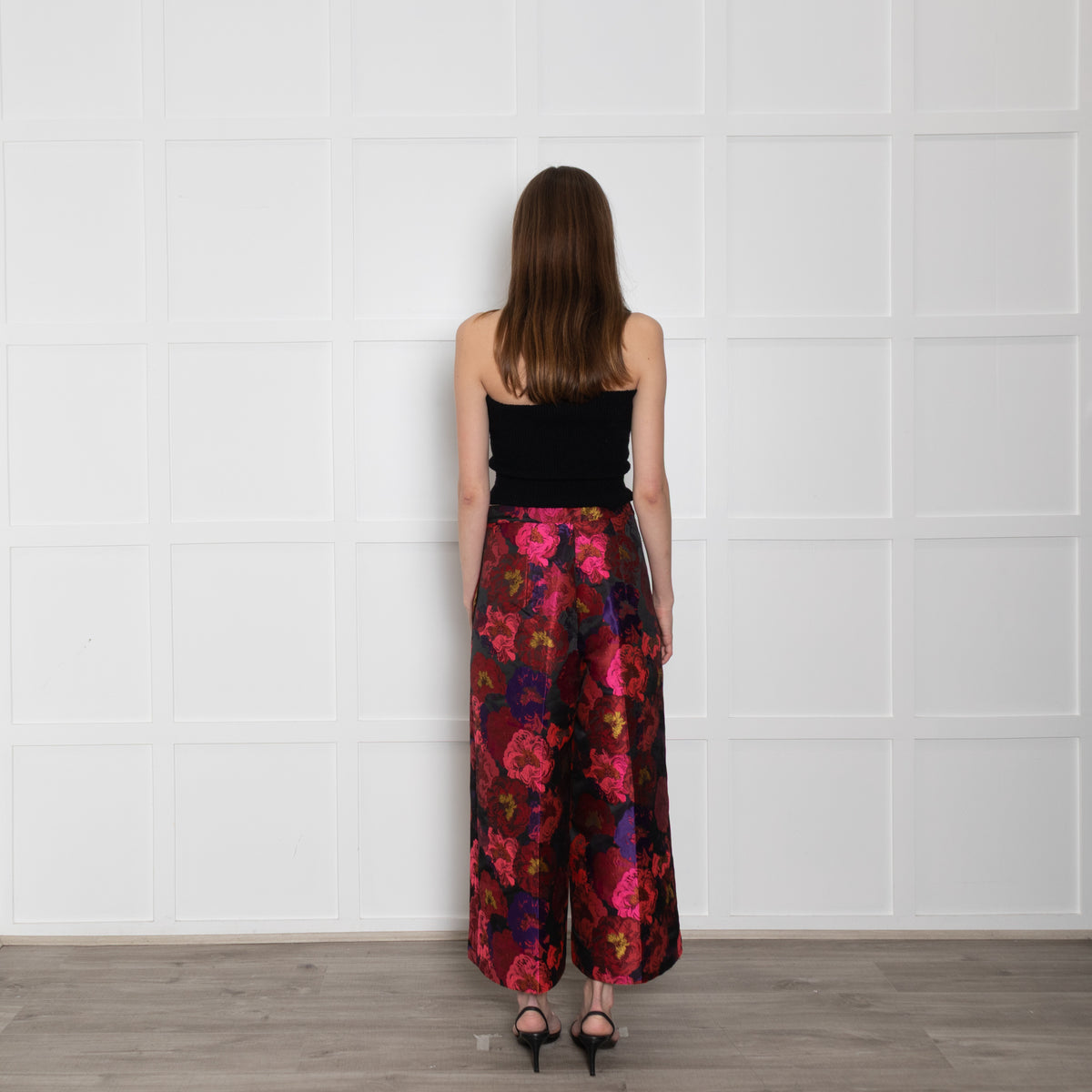 Psophia Brocade Floral Pink and Red Culottes