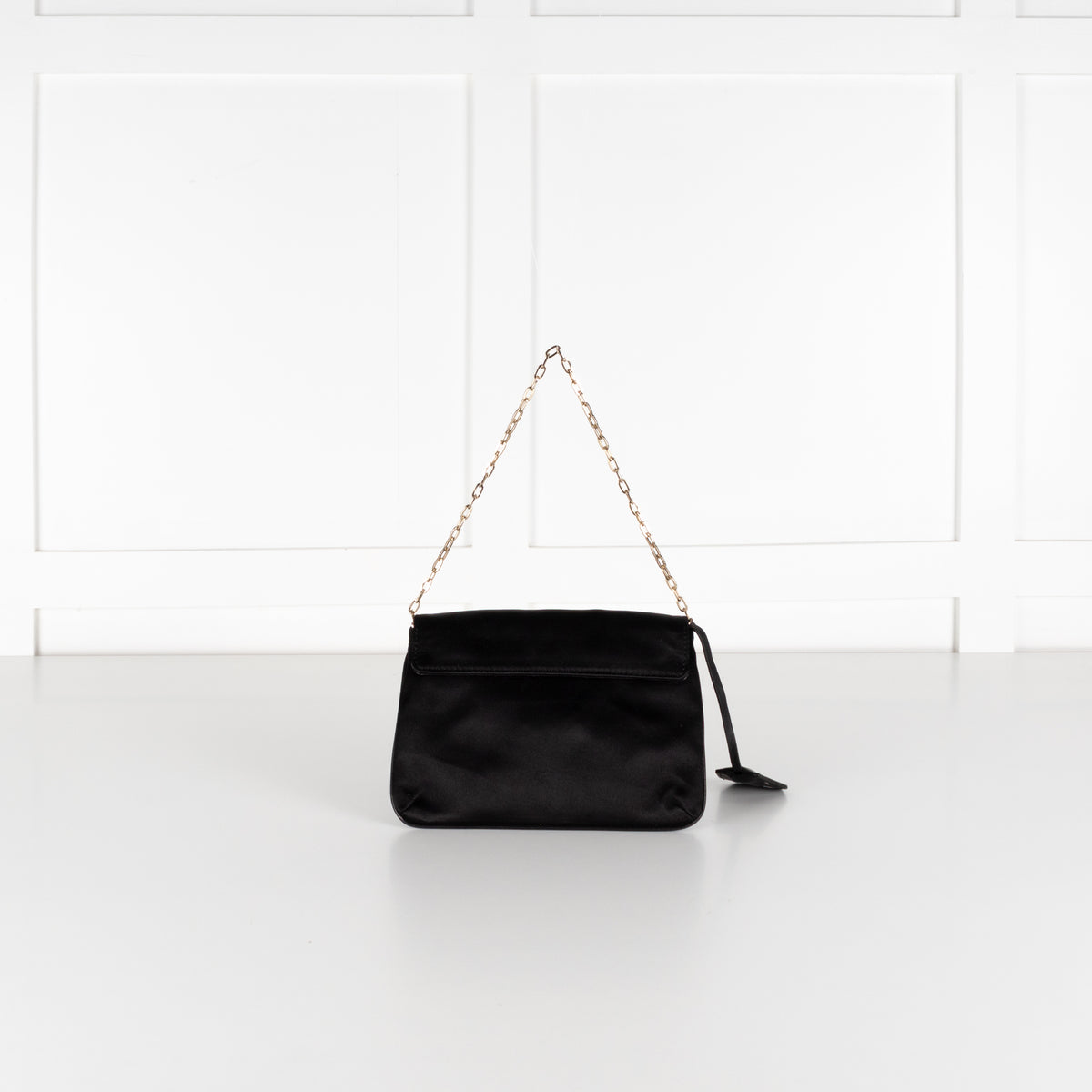 Anya Hindmarch Black Satin Embellished Clasp Pouch