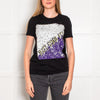 Sandro Black Slogan Sequinned T-Shirt