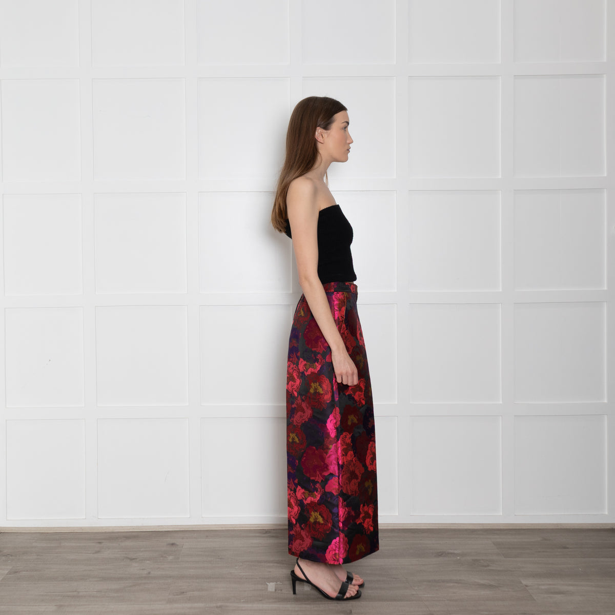 Psophia Brocade Floral Pink and Red Culottes