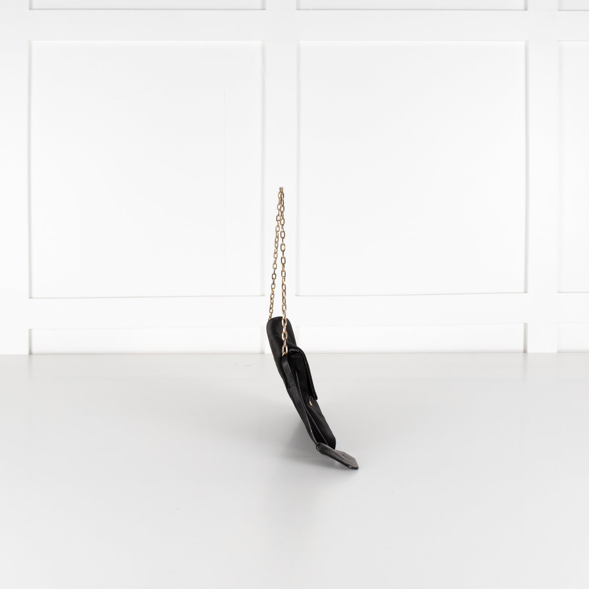 Anya Hindmarch Black Satin Embellished Clasp Pouch