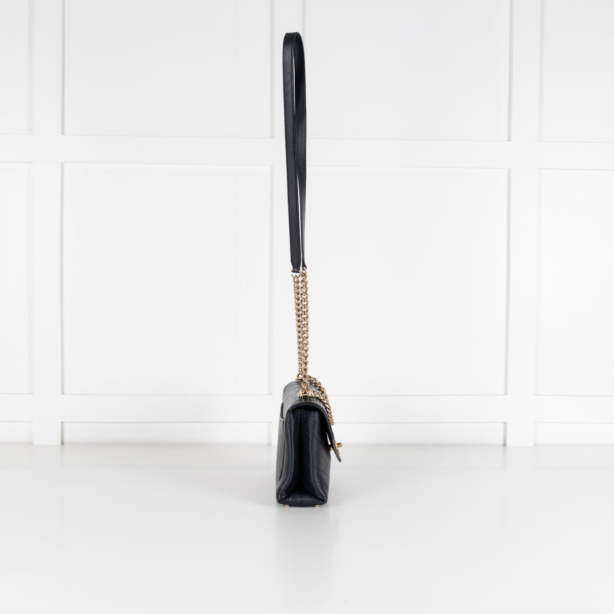 Chanel Navy Chevron Flap Crossbody Bag