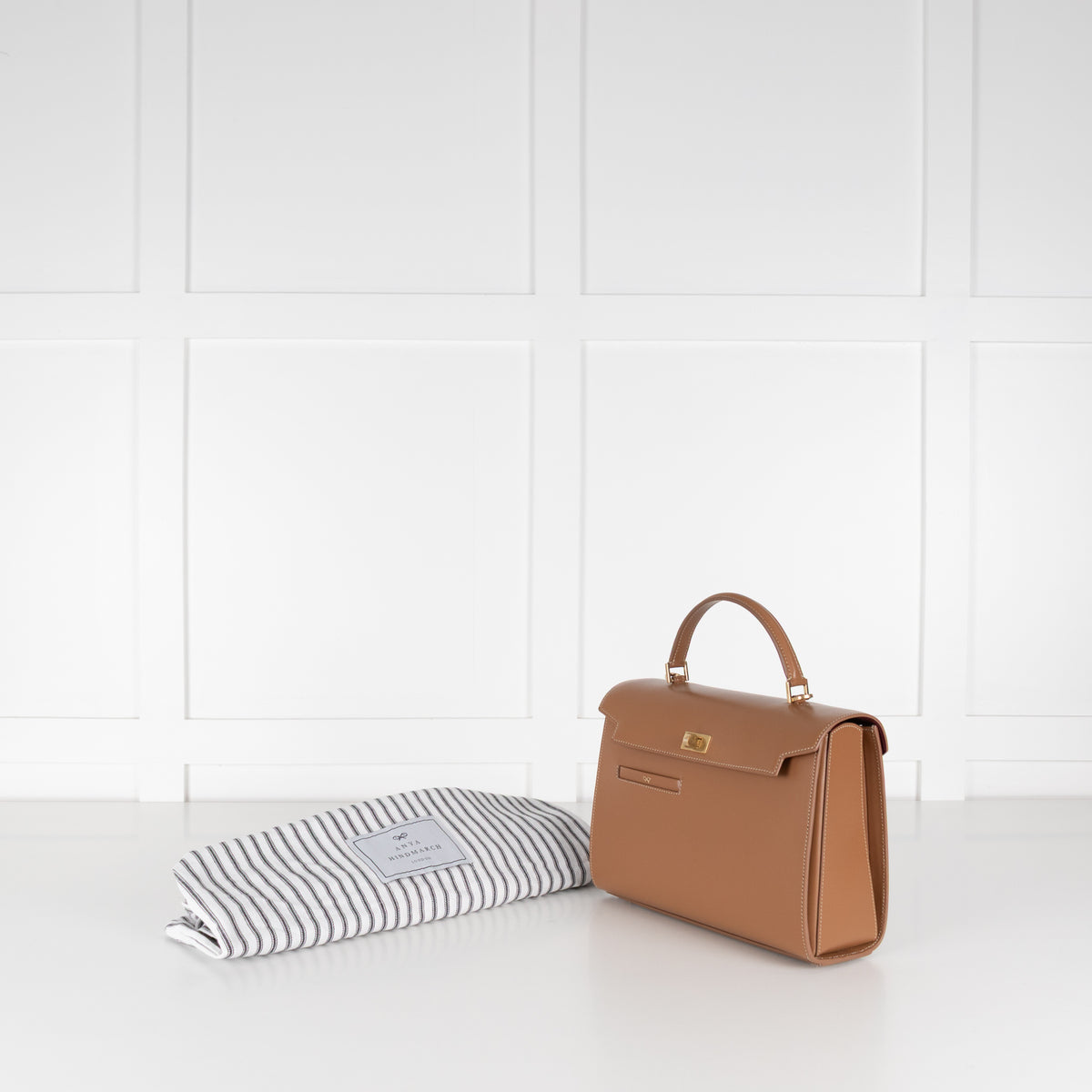 Anya Hindmarch Tan Mortimer Top Handle Bag
