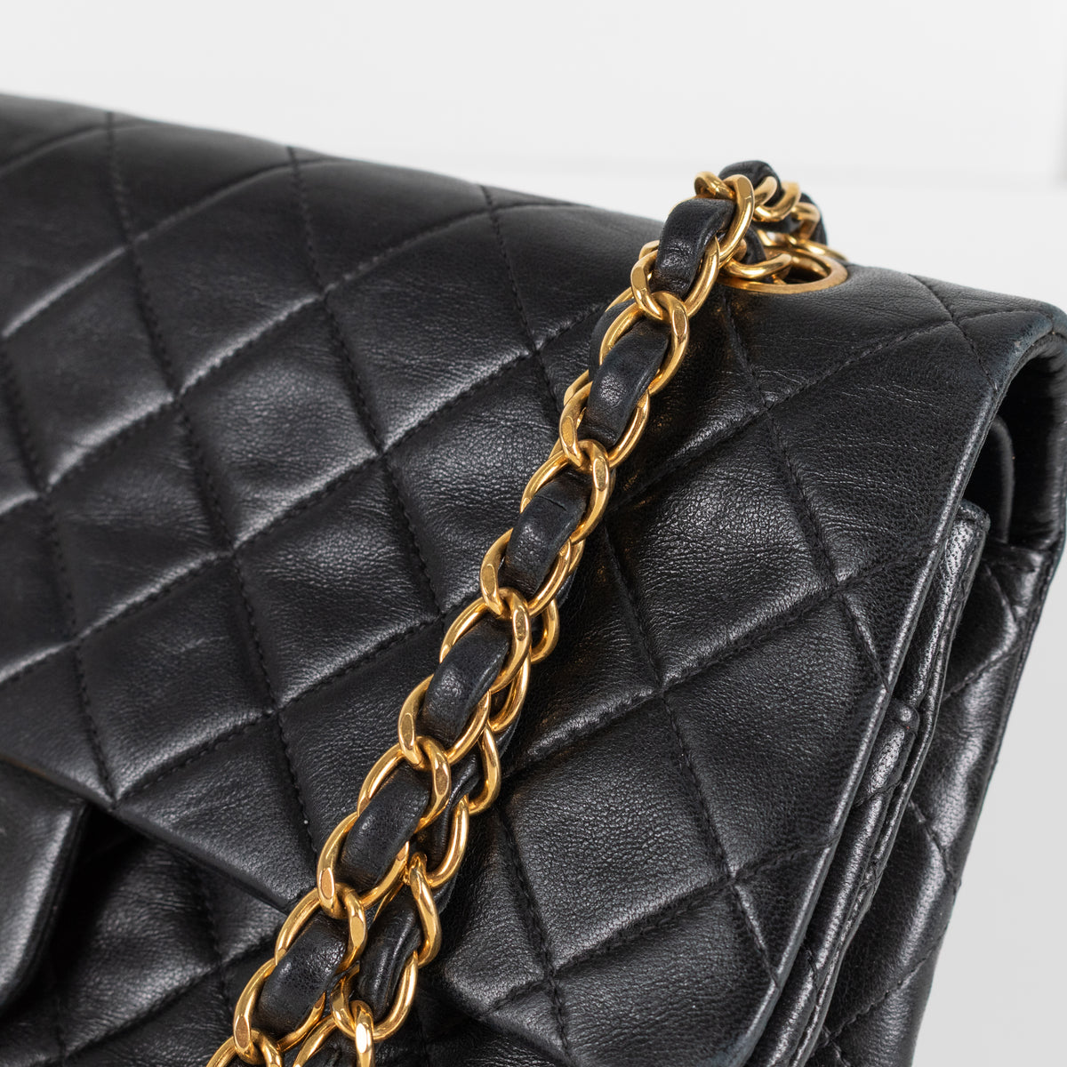 Chanel Vintage Black Lambskin Double Flap
