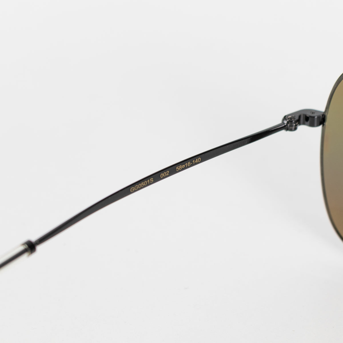 Gucci Iridescent Rainbow Lens Aviator Black Frame Sunglasses