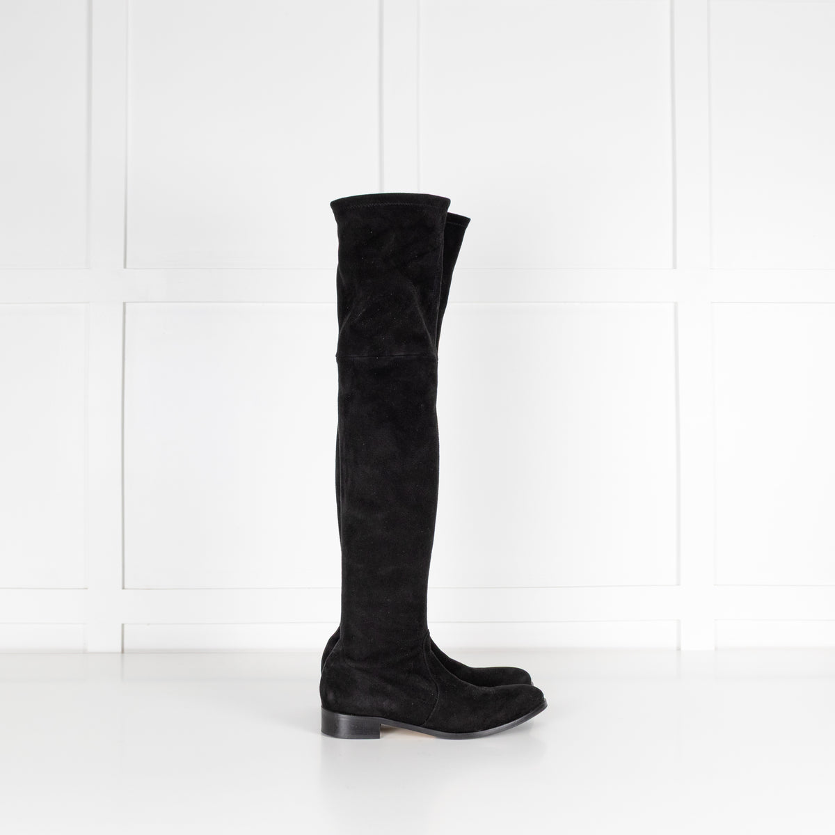 Parallel Paris Black Suede Knee High Boots