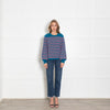 Wyse Blue Pink Striped Cashmere Jumper