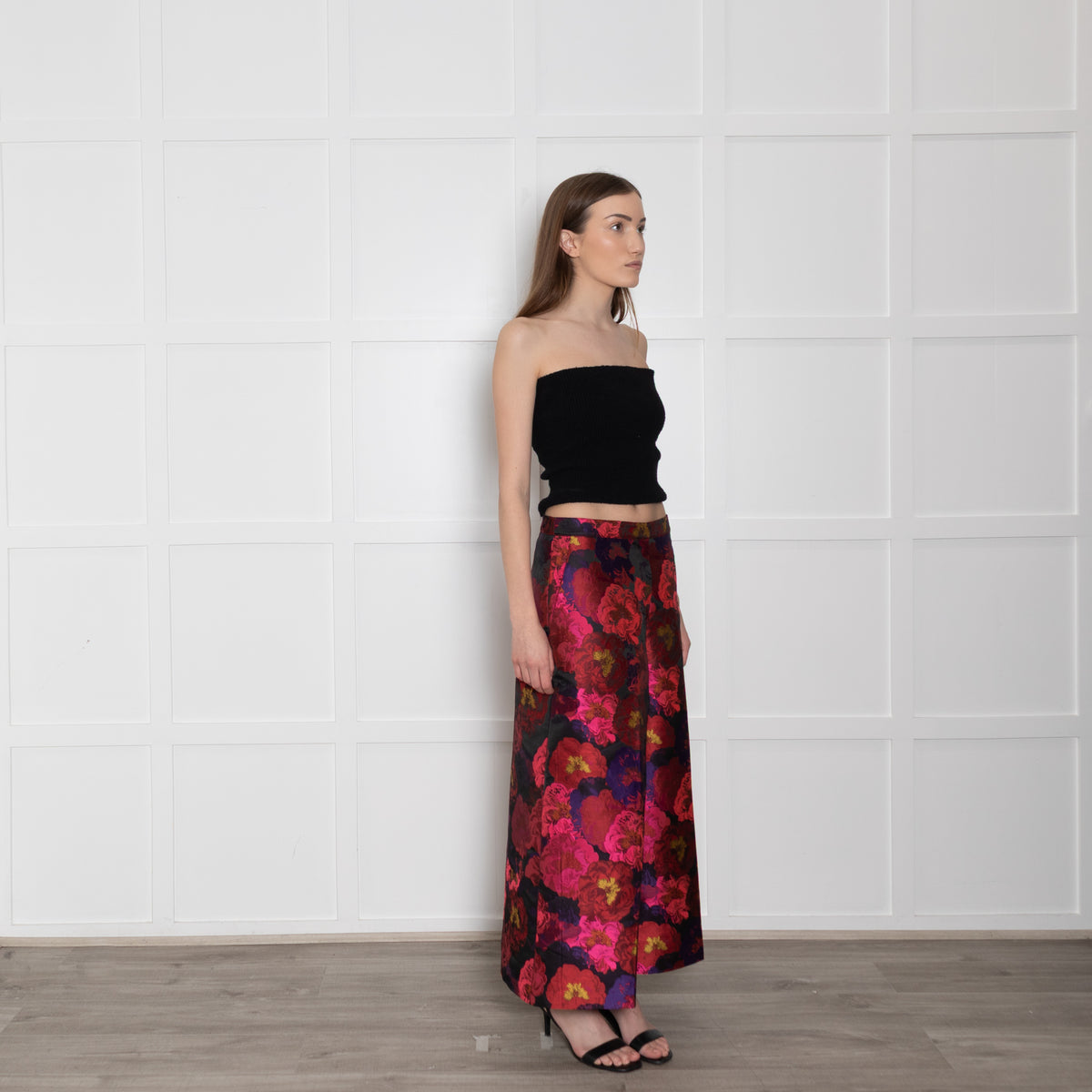 Psophia Brocade Floral Pink and Red Culottes