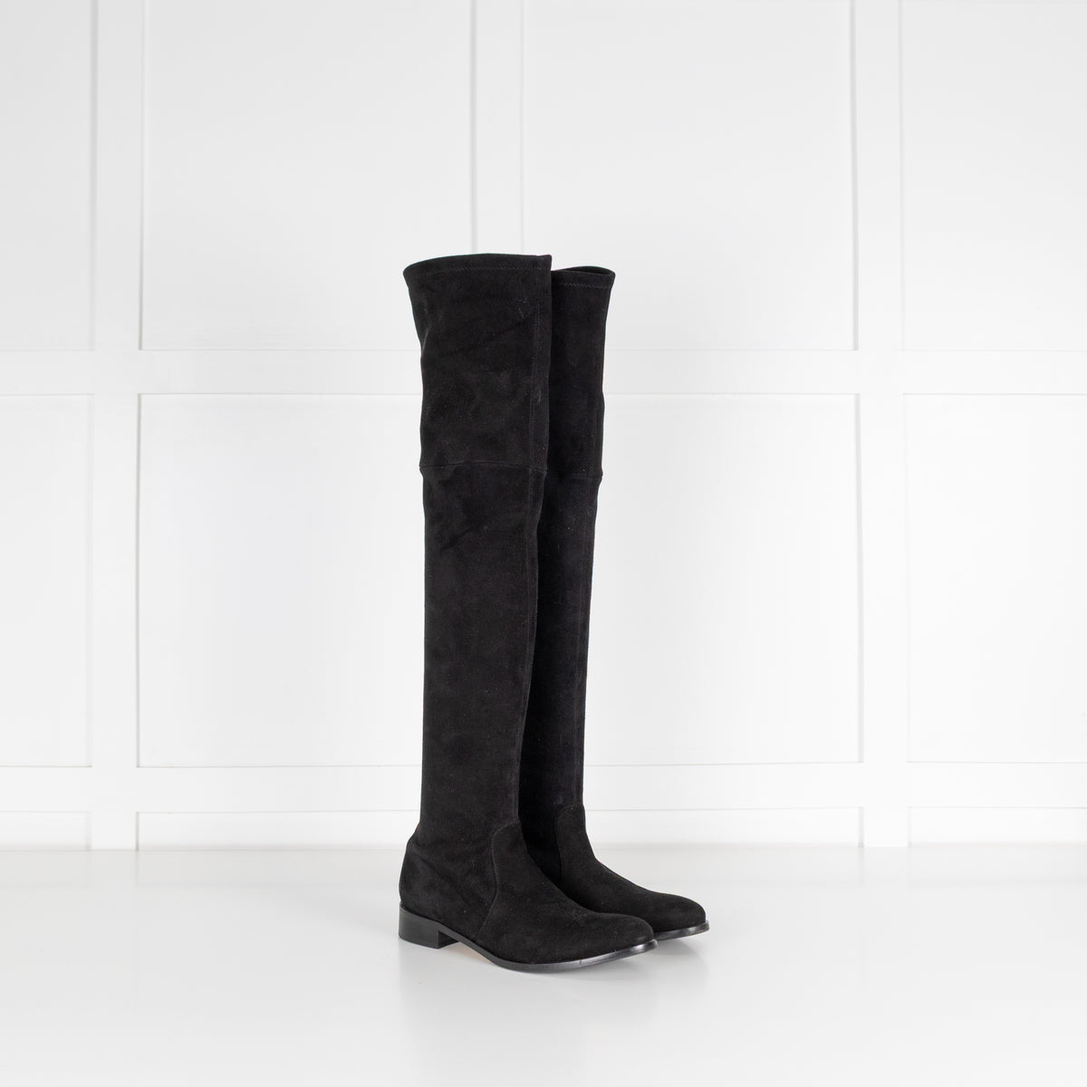 Parallel Paris Black Suede Knee High Boots