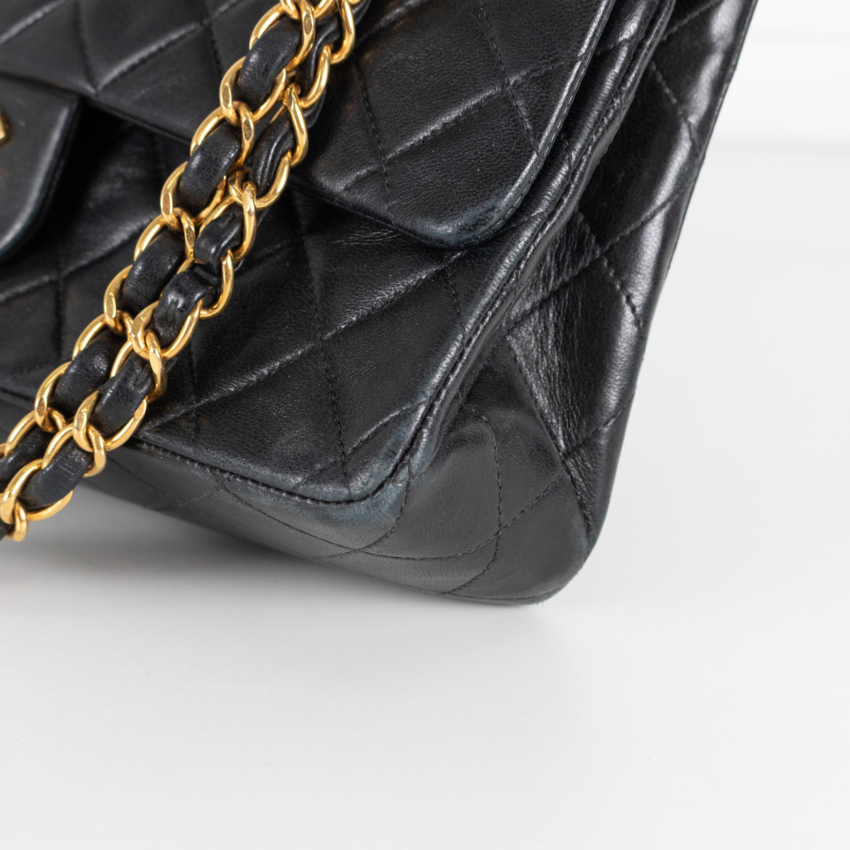 Chanel Vintage Black Lambskin Double Flap