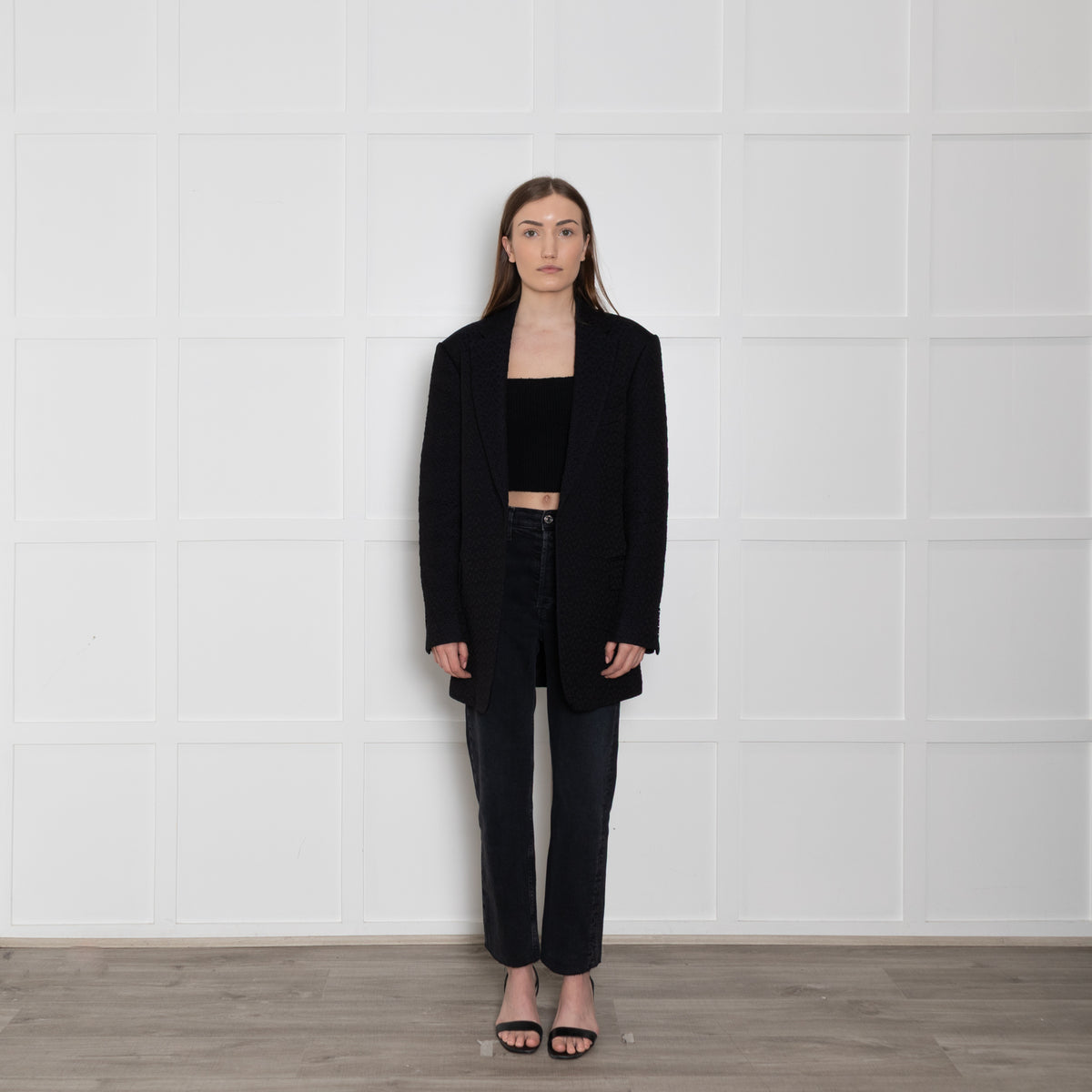 Dries Van Noten Navy Textured Blazer