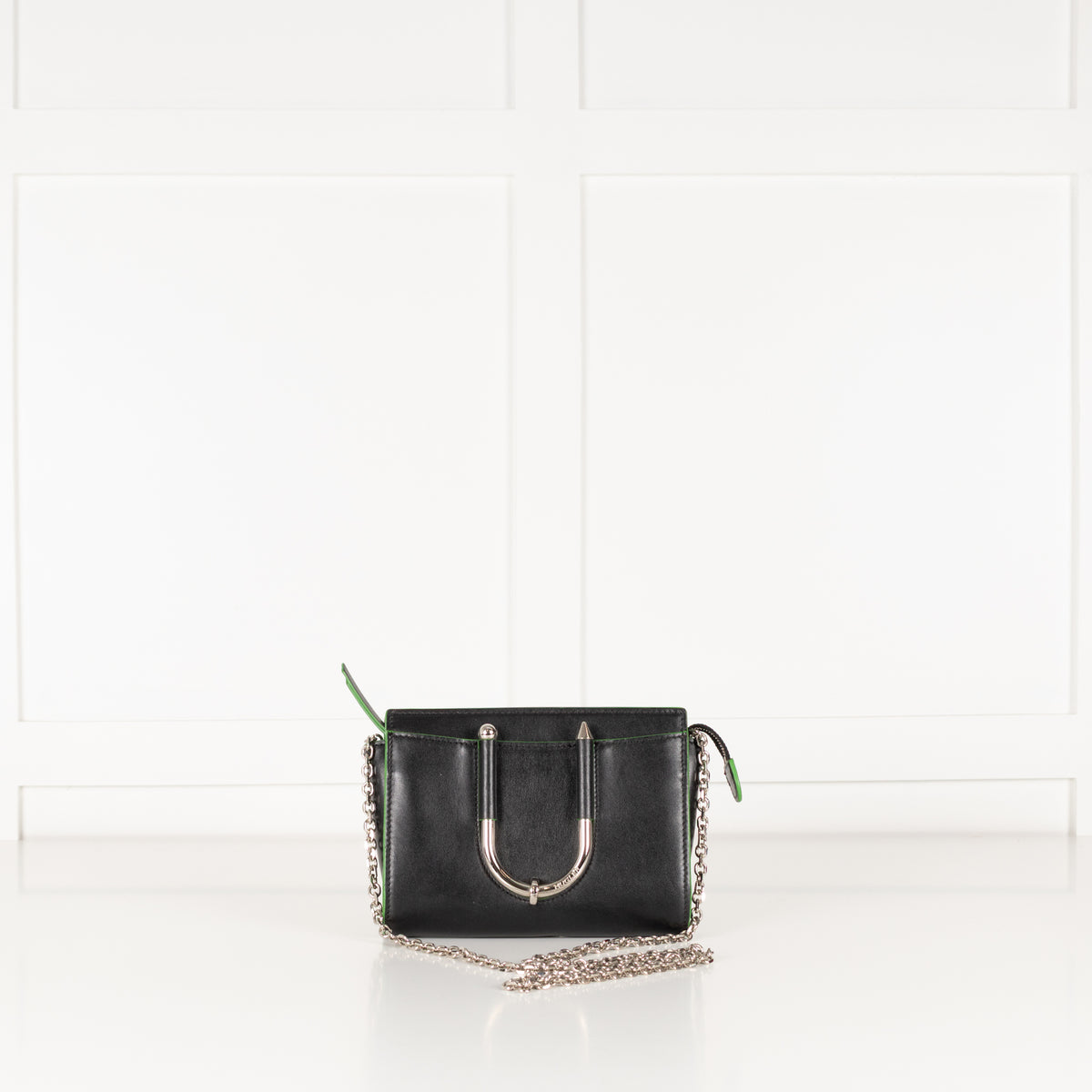 Mugler Black Crossbody Bag with Green Edges