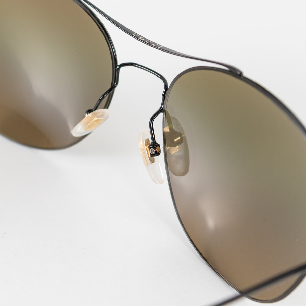 Gucci Iridescent Rainbow Lens Aviator Black Frame Sunglasses
