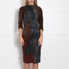 Bottega Veneta Grey Brown Wool Blend Dress