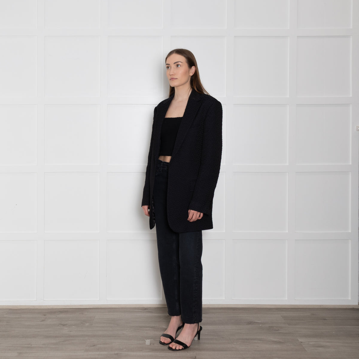 Dries Van Noten Navy Textured Blazer