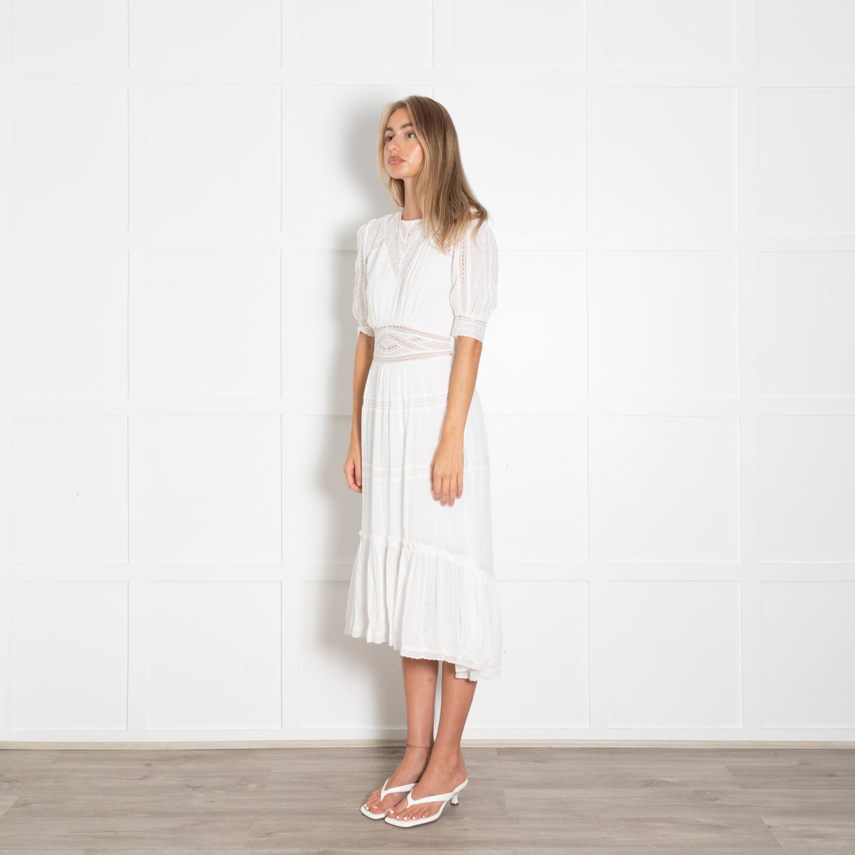 The Kooples White On White Lace Detail Dress