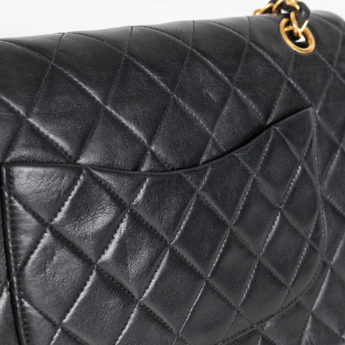 Chanel Vintage Black Lambskin Double Flap
