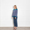 Wyse Blue Pink Striped Cashmere Jumper
