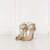 Jimmy Choo Dusty Glitter Platinum Ice High Sandals