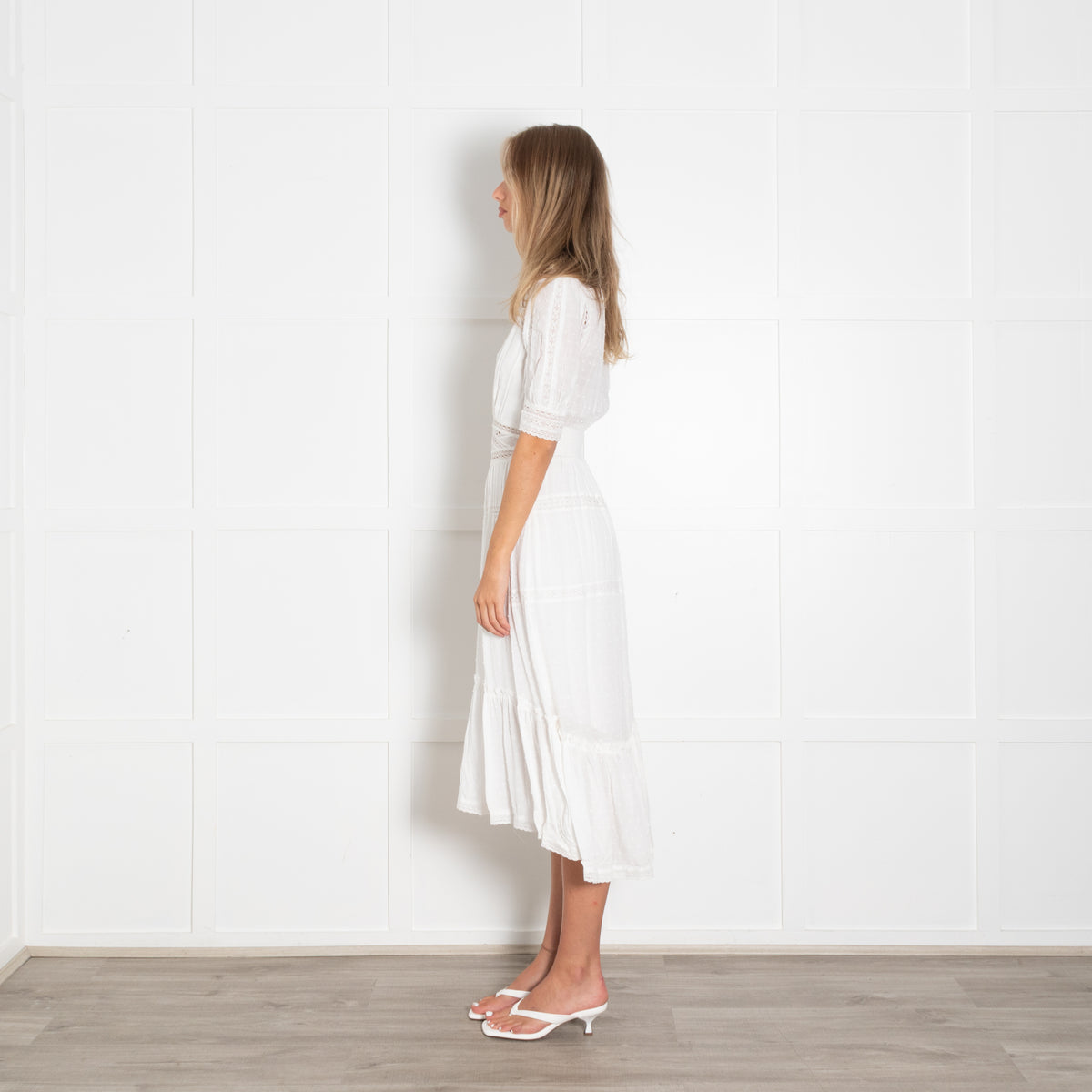 The Kooples White On White Lace Detail Dress