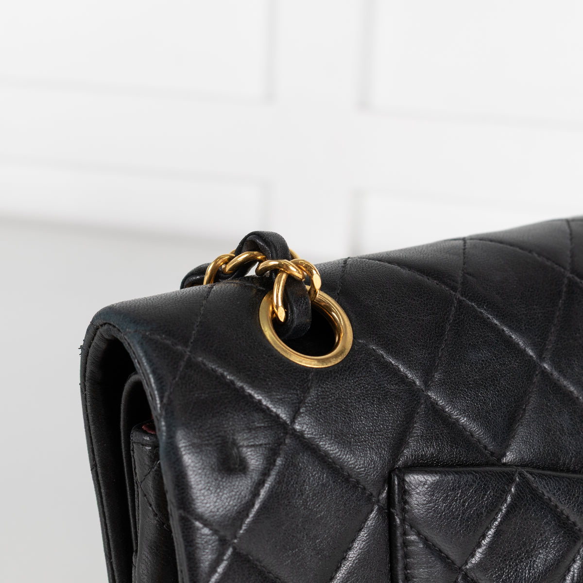 Chanel Vintage Black Lambskin Double Flap