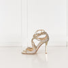 Jimmy Choo Dusty Glitter Platinum Ice High Sandals