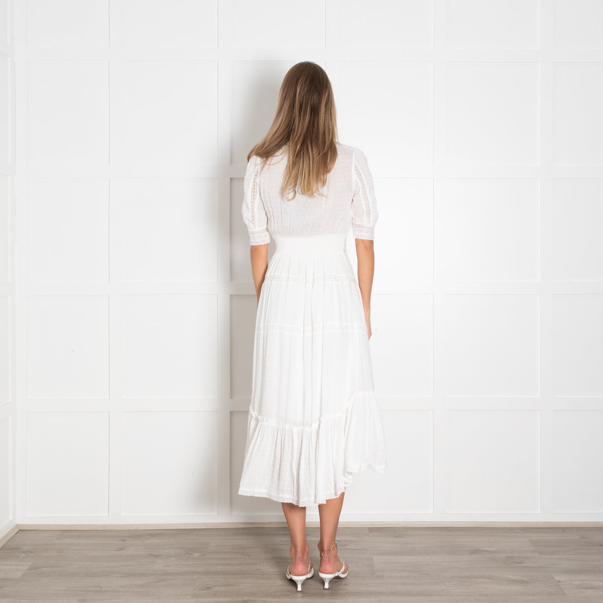 The Kooples White On White Lace Detail Dress