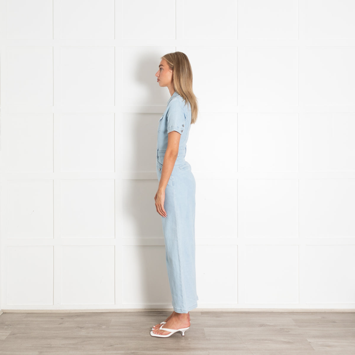 Paige Light Blue Denim Jumpsuit