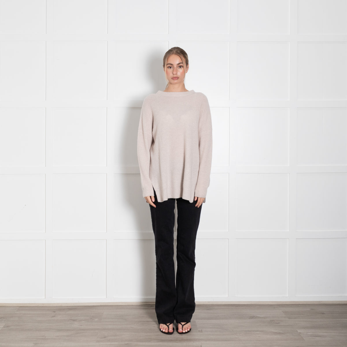 Kinross Cream Cashmere Long Jumper