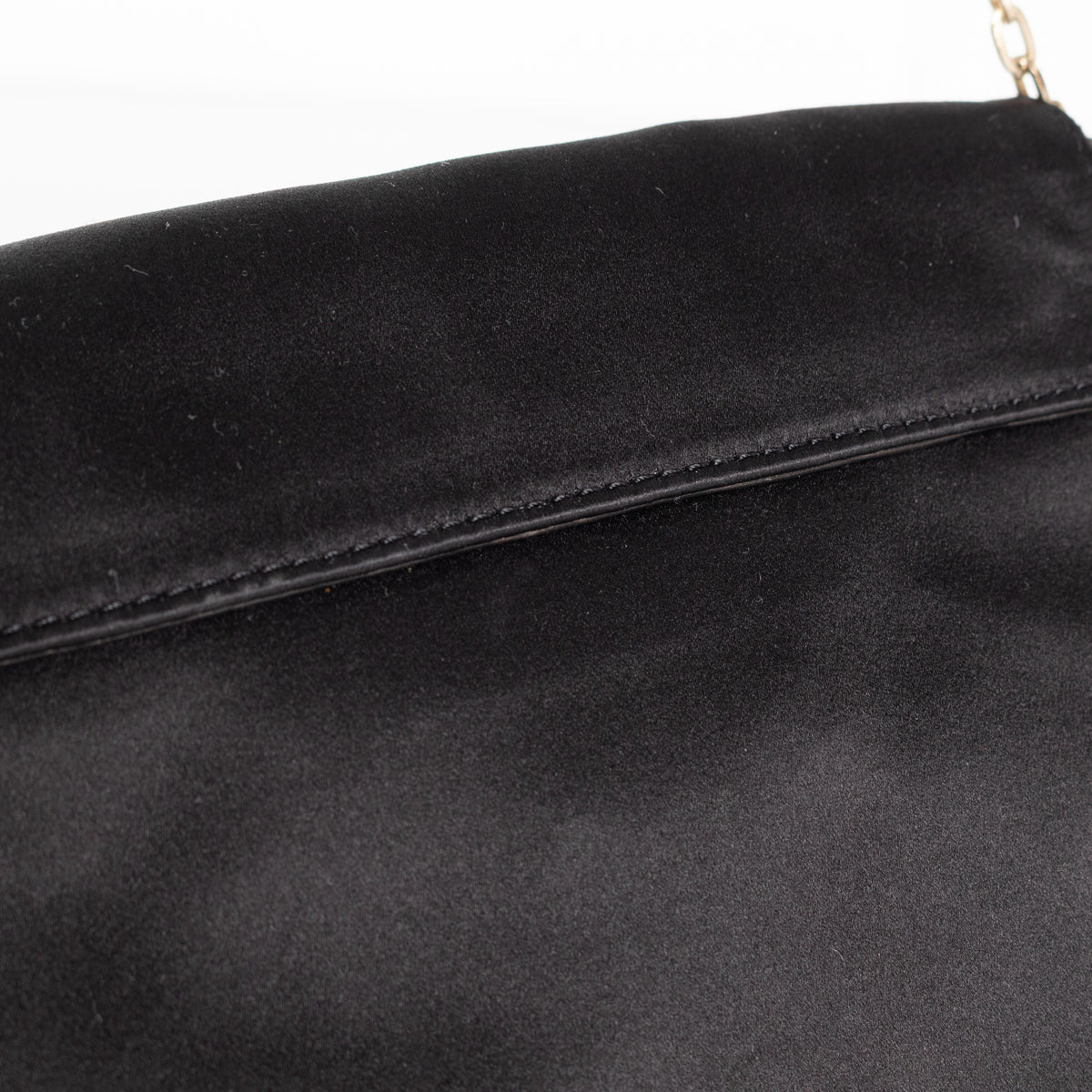 Anya Hindmarch Black Satin Embellished Clasp Pouch