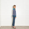 Wyse Blue Pink Striped Cashmere Jumper