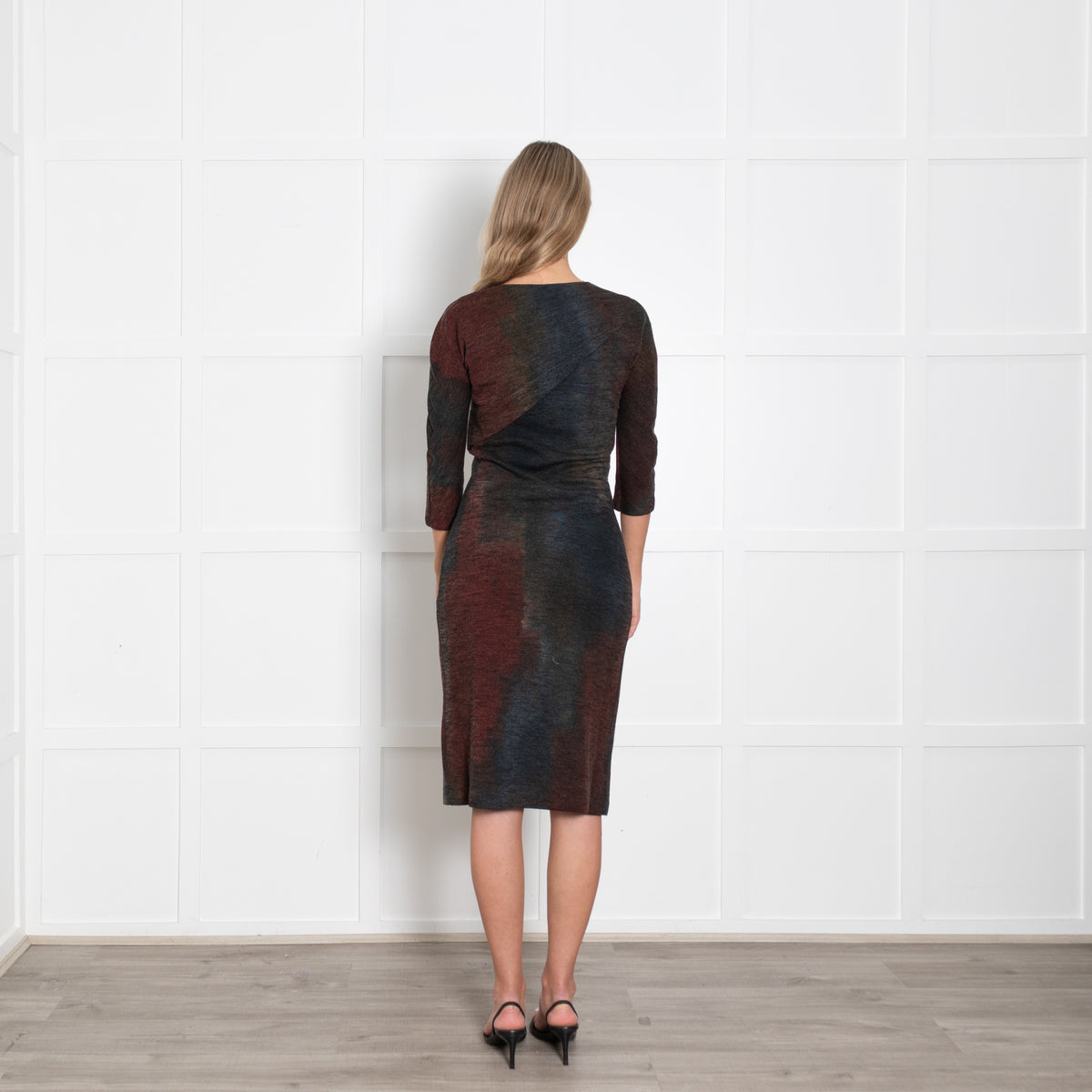 Bottega Veneta Grey Brown Wool Blend Dress