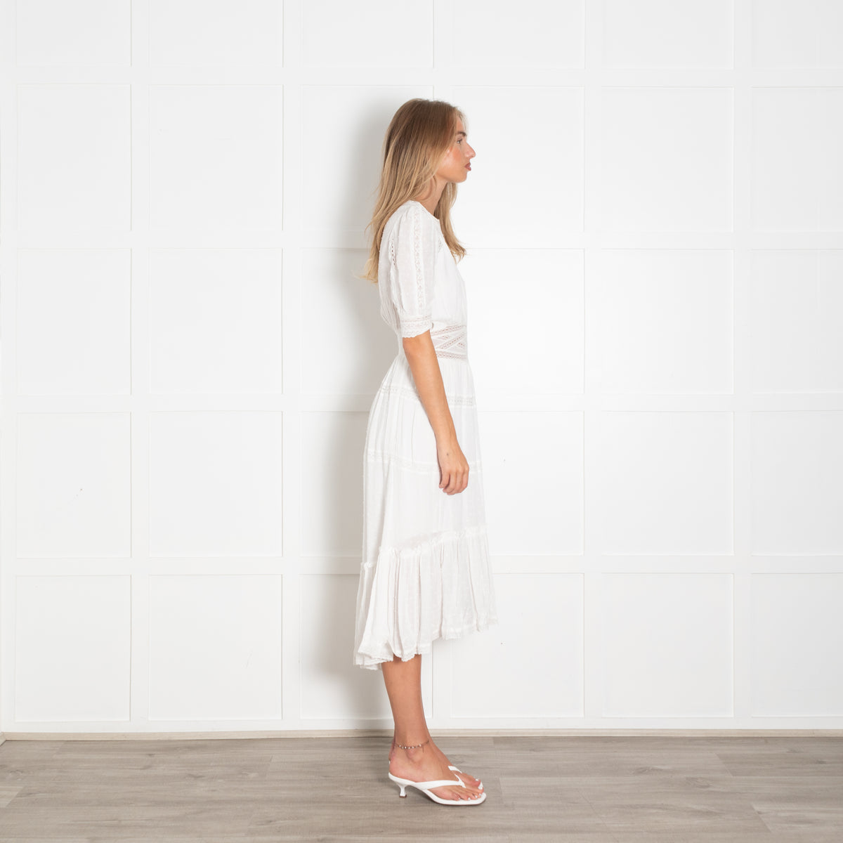 The Kooples White On White Lace Detail Dress