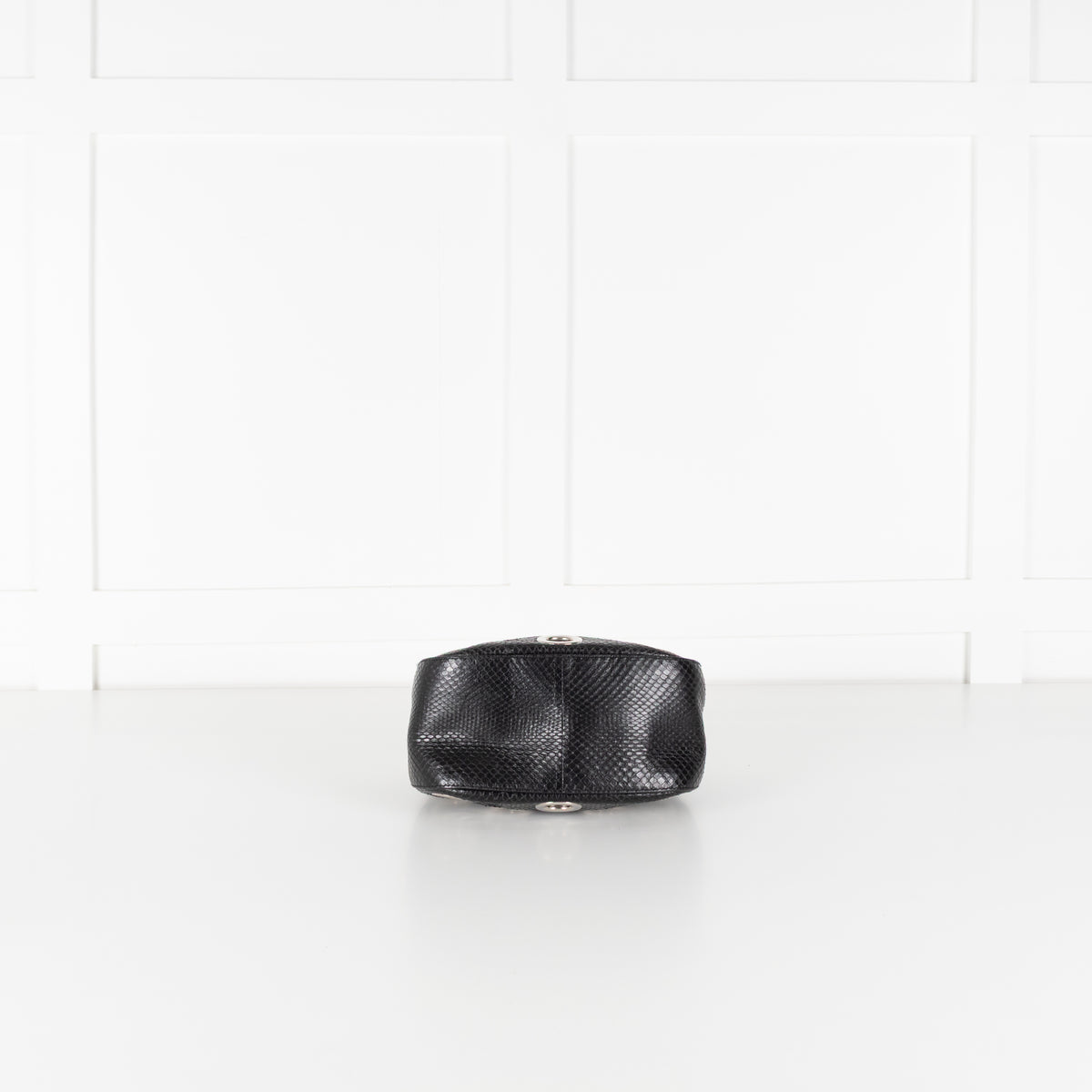 Prada Black Vitello Daino Silver Grommet Detail Bag