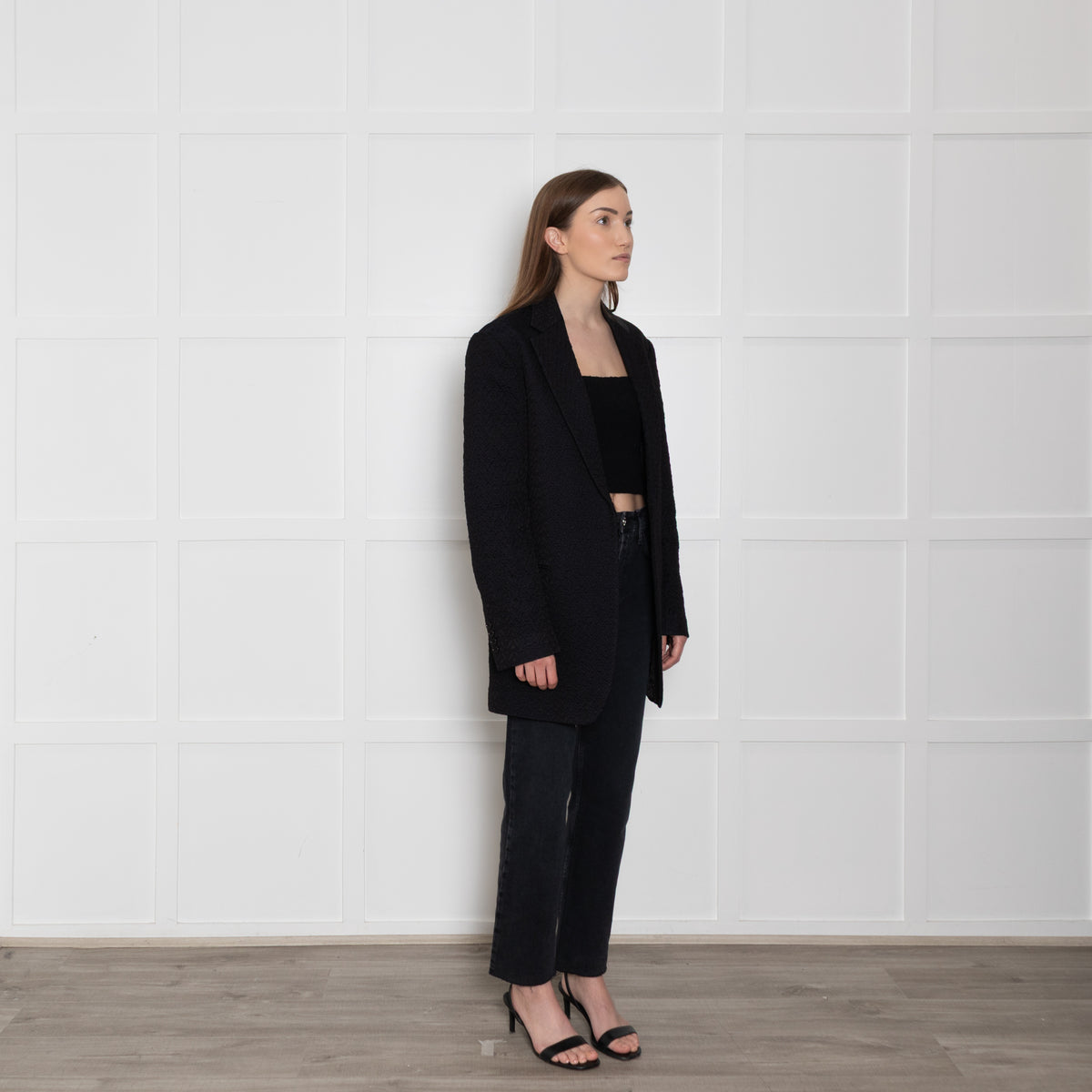 Dries Van Noten Navy Textured Blazer
