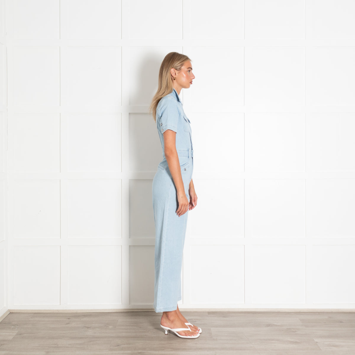 Paige Light Blue Denim Jumpsuit