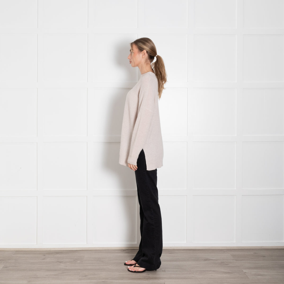 Kinross Cream Cashmere Long Jumper