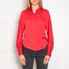 Equipment Red Black Star Silk Blouse