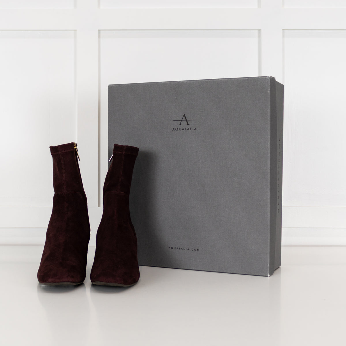 Aquatalia Burgundy Suede Ankle Boot