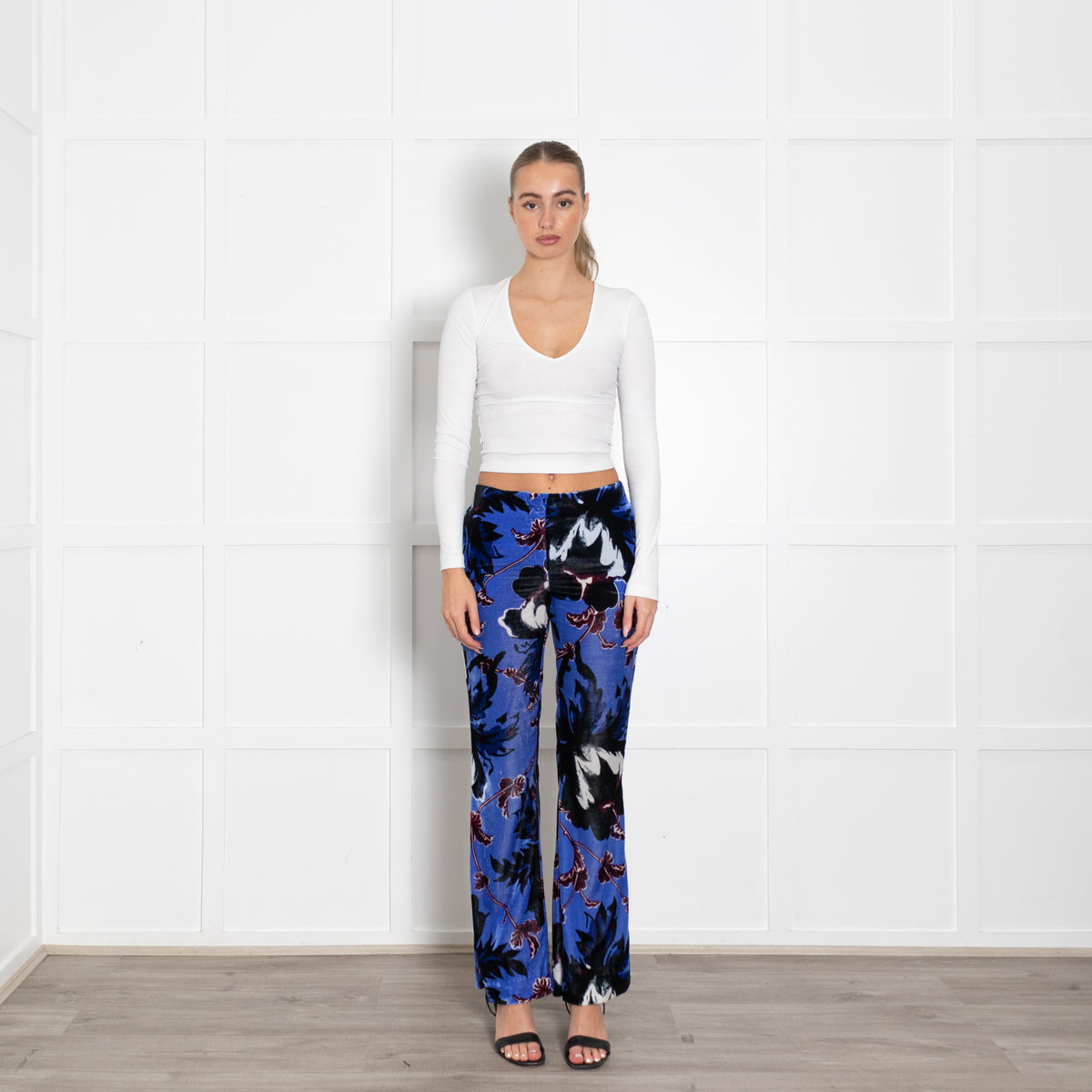 Diane von Furstenberg Velvet Blue, Burgduny, Black Trousers