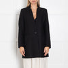Me & Em Black Textured Wool Blend Coat