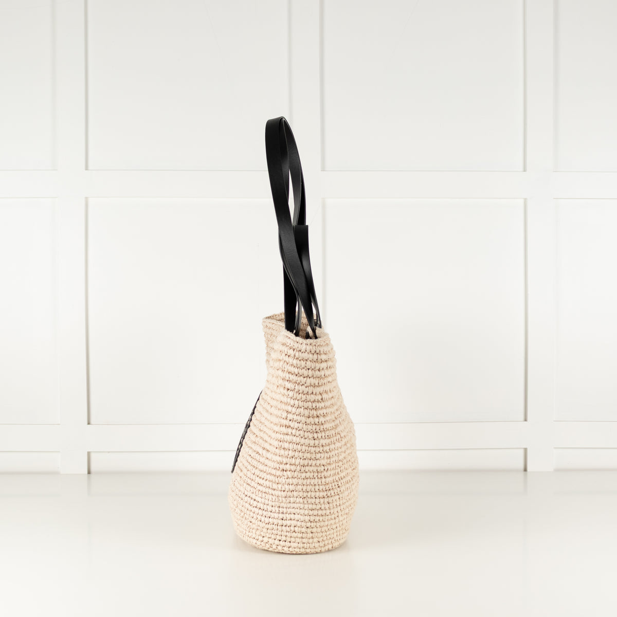 Anine Bing Raffia Palermo Tote with AB Logo