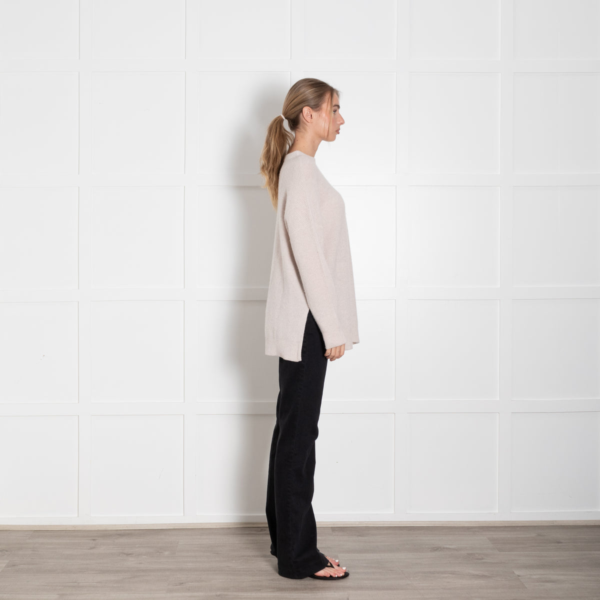 Kinross Cream Cashmere Long Jumper
