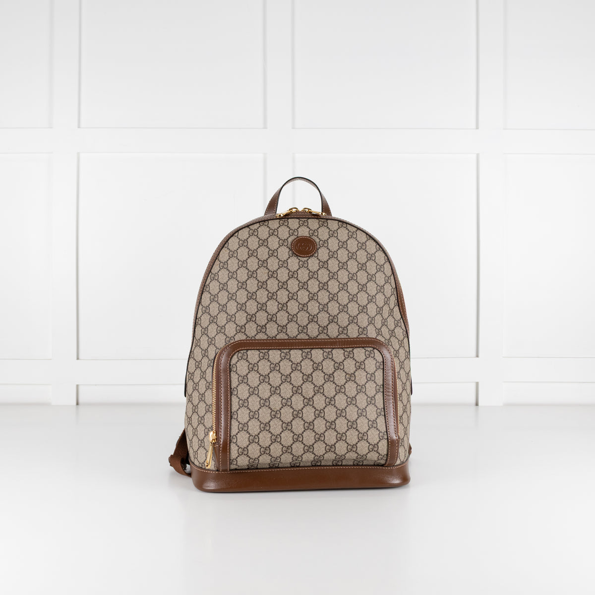Gucci Beige GG Supreme Monogrammed Backpack