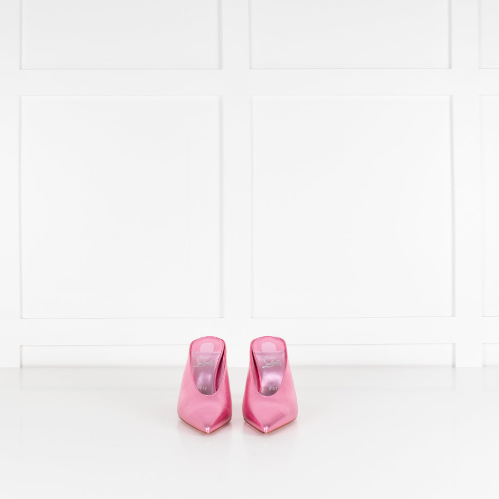 Christian Louboutin Metallic Pink Very Vee Mules